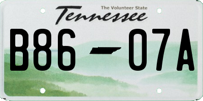 TN license plate B8607A
