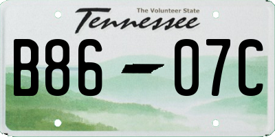 TN license plate B8607C