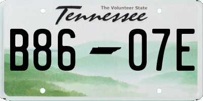 TN license plate B8607E