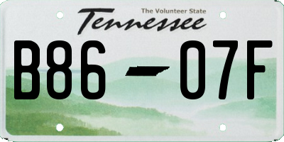 TN license plate B8607F