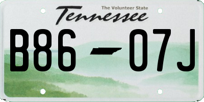 TN license plate B8607J