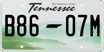 TN license plate B8607M