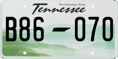 TN license plate B8607O