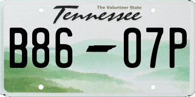 TN license plate B8607P