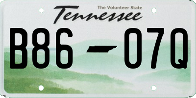 TN license plate B8607Q