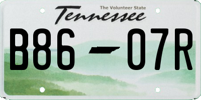 TN license plate B8607R
