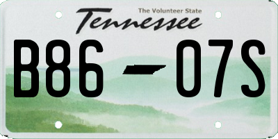 TN license plate B8607S