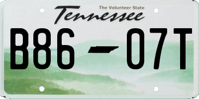 TN license plate B8607T