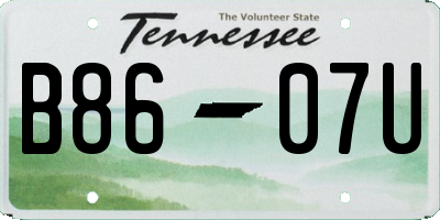 TN license plate B8607U