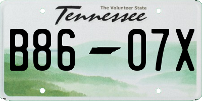 TN license plate B8607X