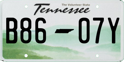 TN license plate B8607Y