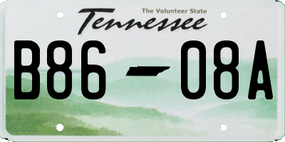 TN license plate B8608A