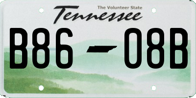 TN license plate B8608B