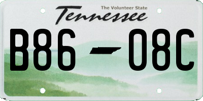 TN license plate B8608C