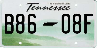 TN license plate B8608F