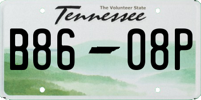 TN license plate B8608P