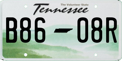 TN license plate B8608R