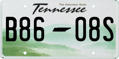 TN license plate B8608S