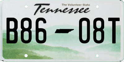 TN license plate B8608T