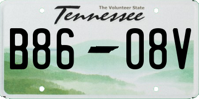 TN license plate B8608V