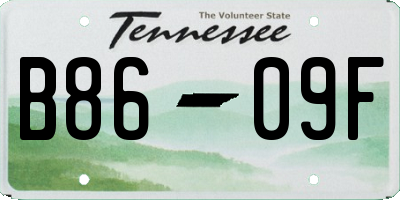 TN license plate B8609F