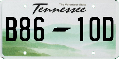TN license plate B8610D