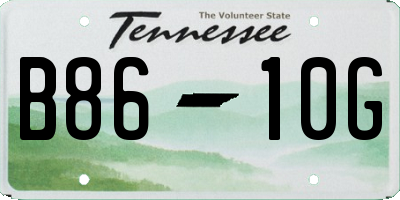 TN license plate B8610G