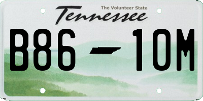 TN license plate B8610M