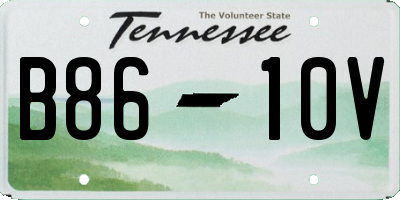 TN license plate B8610V