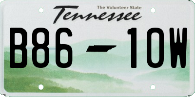 TN license plate B8610W
