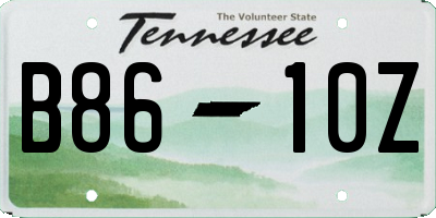 TN license plate B8610Z