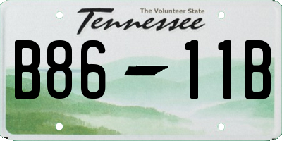 TN license plate B8611B