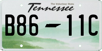 TN license plate B8611C