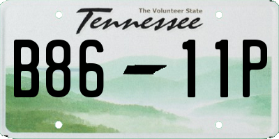 TN license plate B8611P