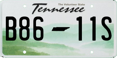 TN license plate B8611S
