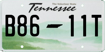 TN license plate B8611T