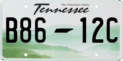 TN license plate B8612C