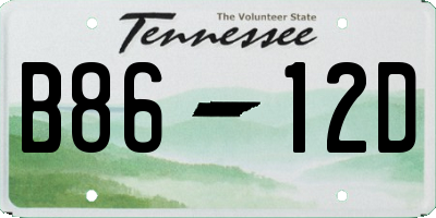 TN license plate B8612D