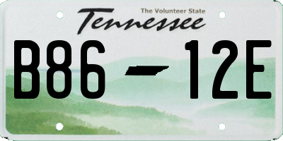 TN license plate B8612E