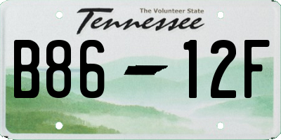 TN license plate B8612F