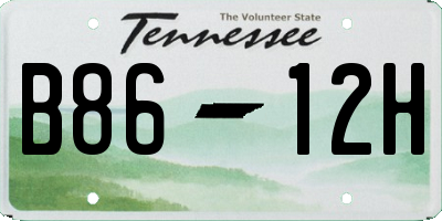 TN license plate B8612H