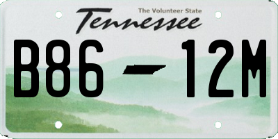 TN license plate B8612M