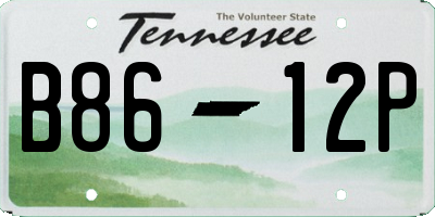 TN license plate B8612P