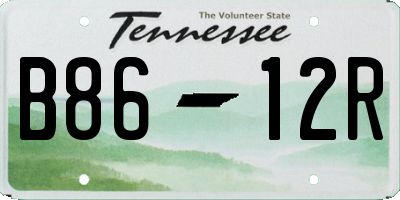 TN license plate B8612R