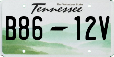 TN license plate B8612V