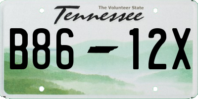 TN license plate B8612X