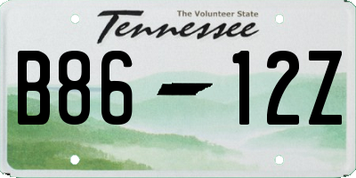 TN license plate B8612Z