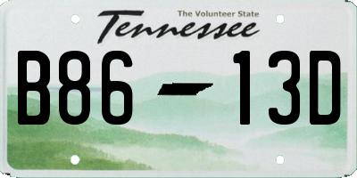 TN license plate B8613D
