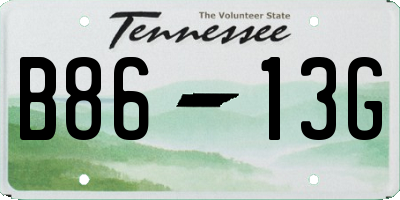 TN license plate B8613G