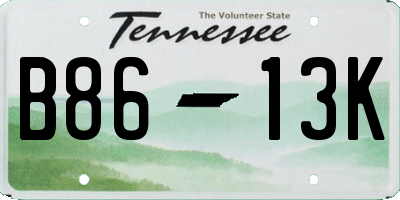 TN license plate B8613K